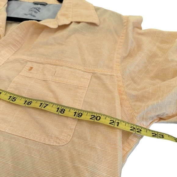 Izod Saltwater Relaxed Classic Sz L Short Sleeve Orange Cotton Button Up Shirt - Picture 8 of 8
